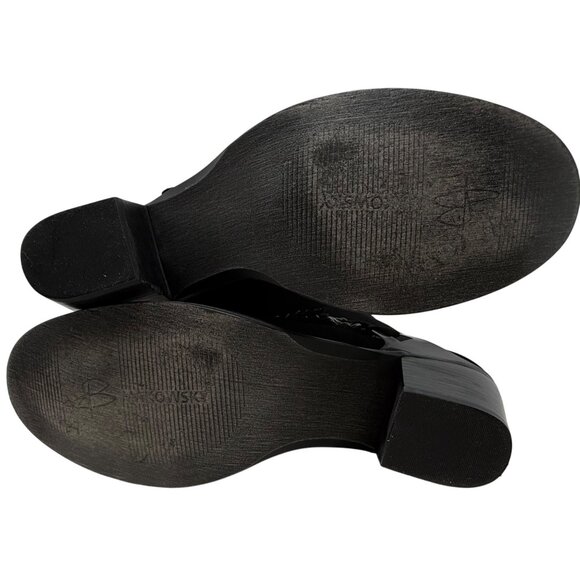 B. Makowsky Womens Black Suede Knee High Western Boots Chain Detail Goth 9M *** - Picture 8 of 9